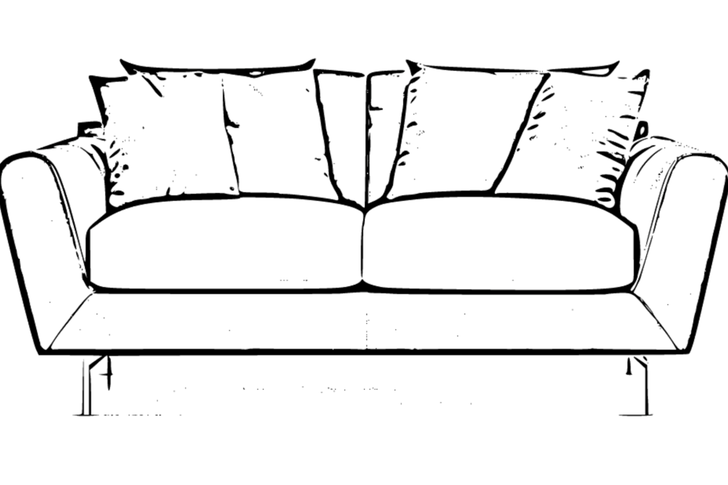 clipart of couch with pillows